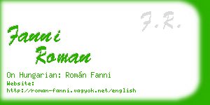 fanni roman business card